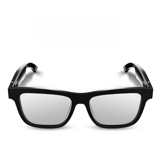 Smart black Bluetooth sunglasses with built-in headset technology for hands-free audio and calls.