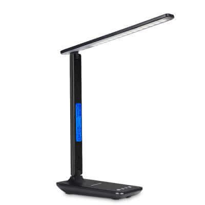 Lamp+ 3-in-1 desk lamp with wireless charger, clock, and thermostat