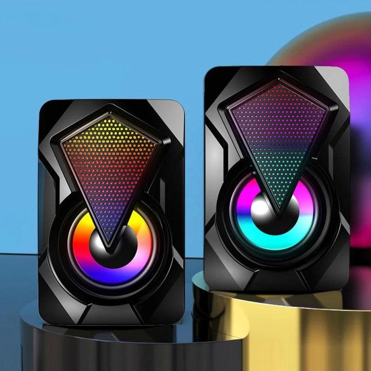 Dragon RGB gaming speakers with stereo sound and reactive LED lighting