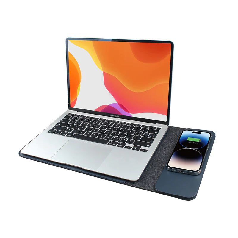 5-in-1 wireless charging laptop sleeve combining device protection and multi-device charging functionality.