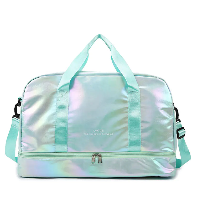 Fashionable large capacity sports gym bag for travel, featuring durable design and multiple compartments.